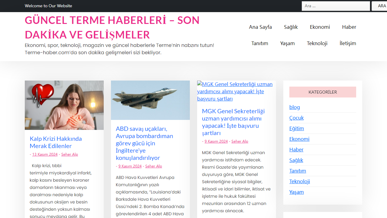 Güncel Terme Haberleri - Son Dakika ve Gelişmeler - Ekonomi, spor, teknoloji, magazin ve güncel haberlerle Terme'nin nabzını tutun! Terme-haber.com'da son dakika gelişmeleri sizi bekliyor.