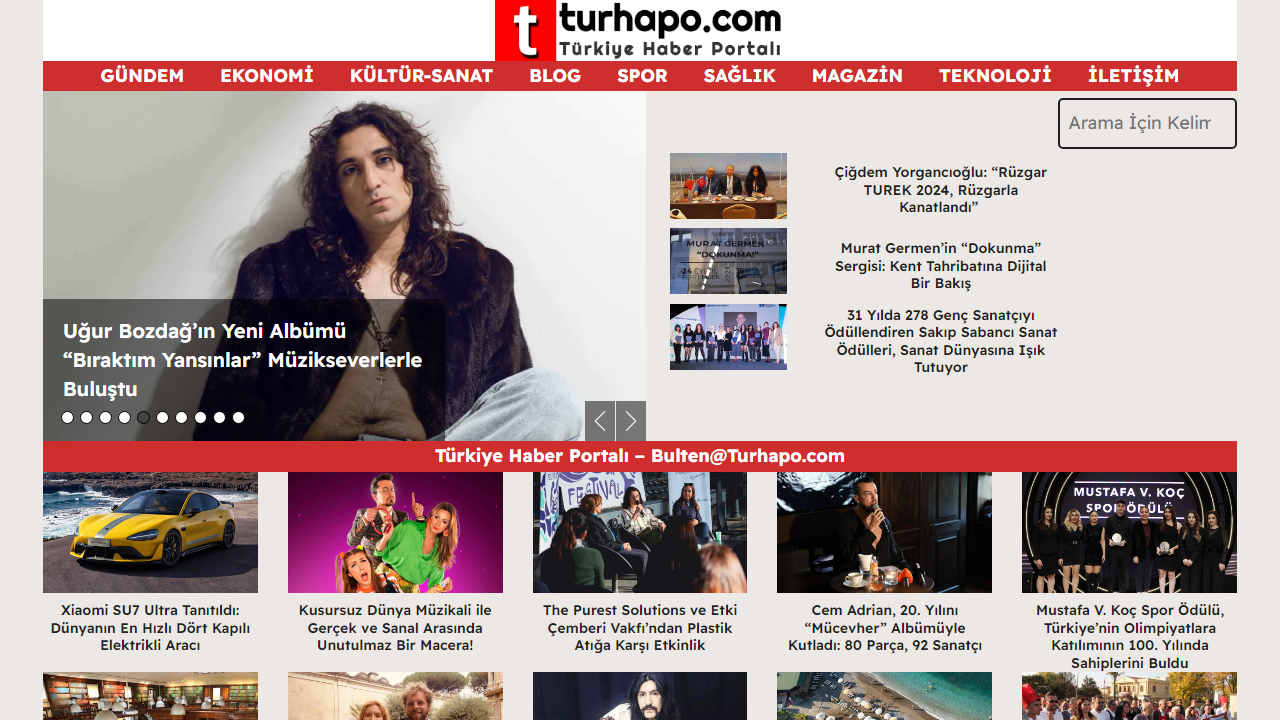 Türkiye Haber Portalı – Turhapo.com – Etkinlik, Kültür Sanat, Sektörel ve Video Güncel Haberler