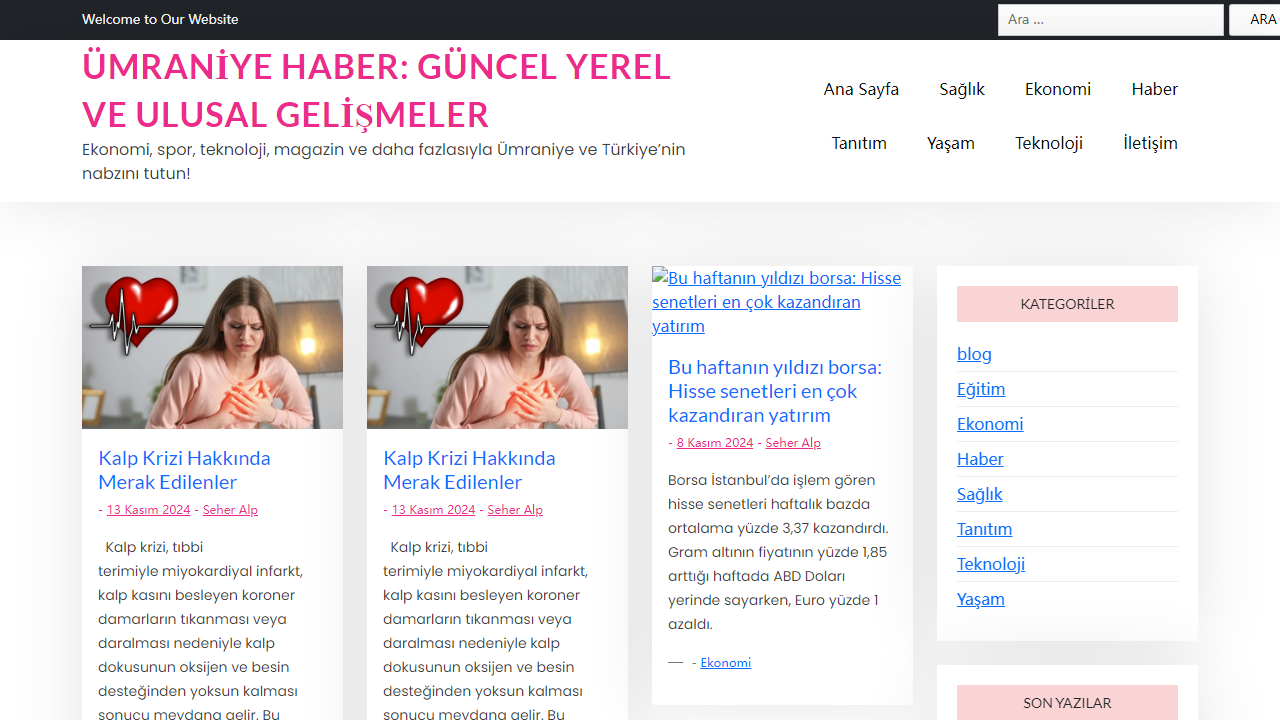 Ümraniye Haber: Güncel Yerel ve Ulusal Gelişmeler - Ekonomi, spor, teknoloji, magazin ve daha fazlasıyla Ümraniye ve Türkiye'nin nabzını tutun!