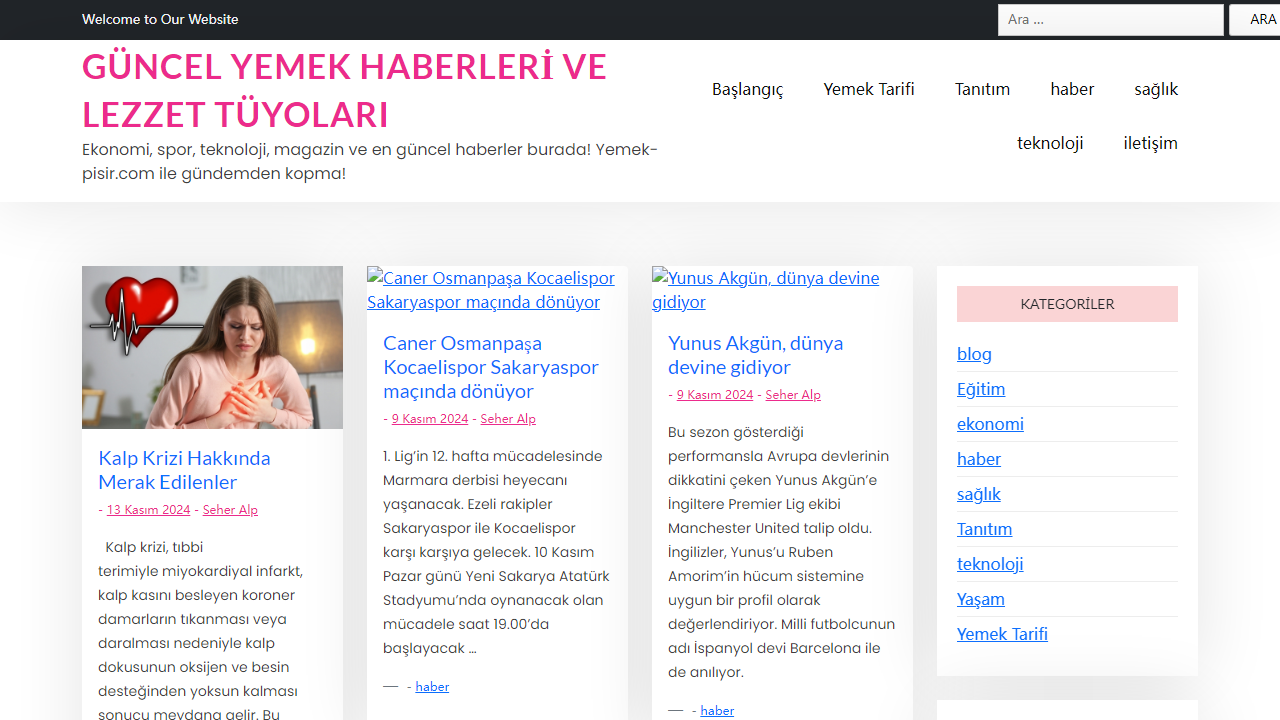 Güncel Yemek Haberleri ve Lezzet Tüyoları - Ekonomi, spor, teknoloji, magazin ve en güncel haberler burada! Yemek-pisir.com ile gündemden kopma!