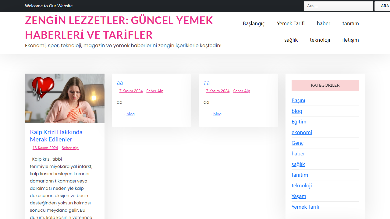 Zengin Lezzetler: Güncel Yemek Haberleri ve Tarifler - Ekonomi, spor, teknoloji, magazin ve yemek haberlerini zengin içeriklerle keşfedin!